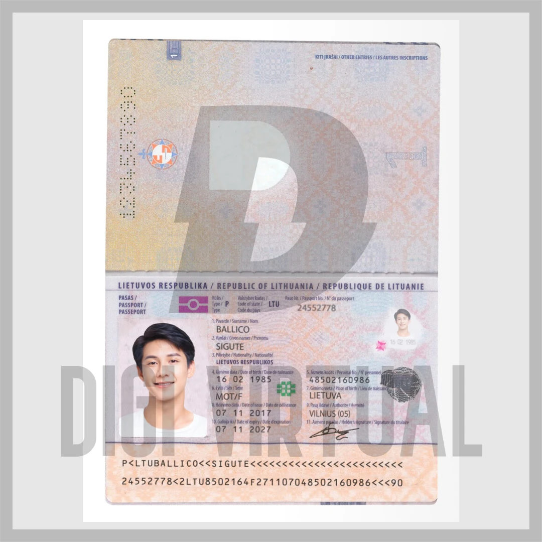 เทมเพลต PSD หนังสือเดินทางลิทัวเนีย แก้ไขได้