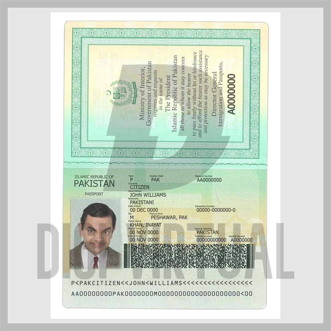 Pakistan Pasaportu Katmanlı Dosya — Tamamen Düzenlenebilir PSD