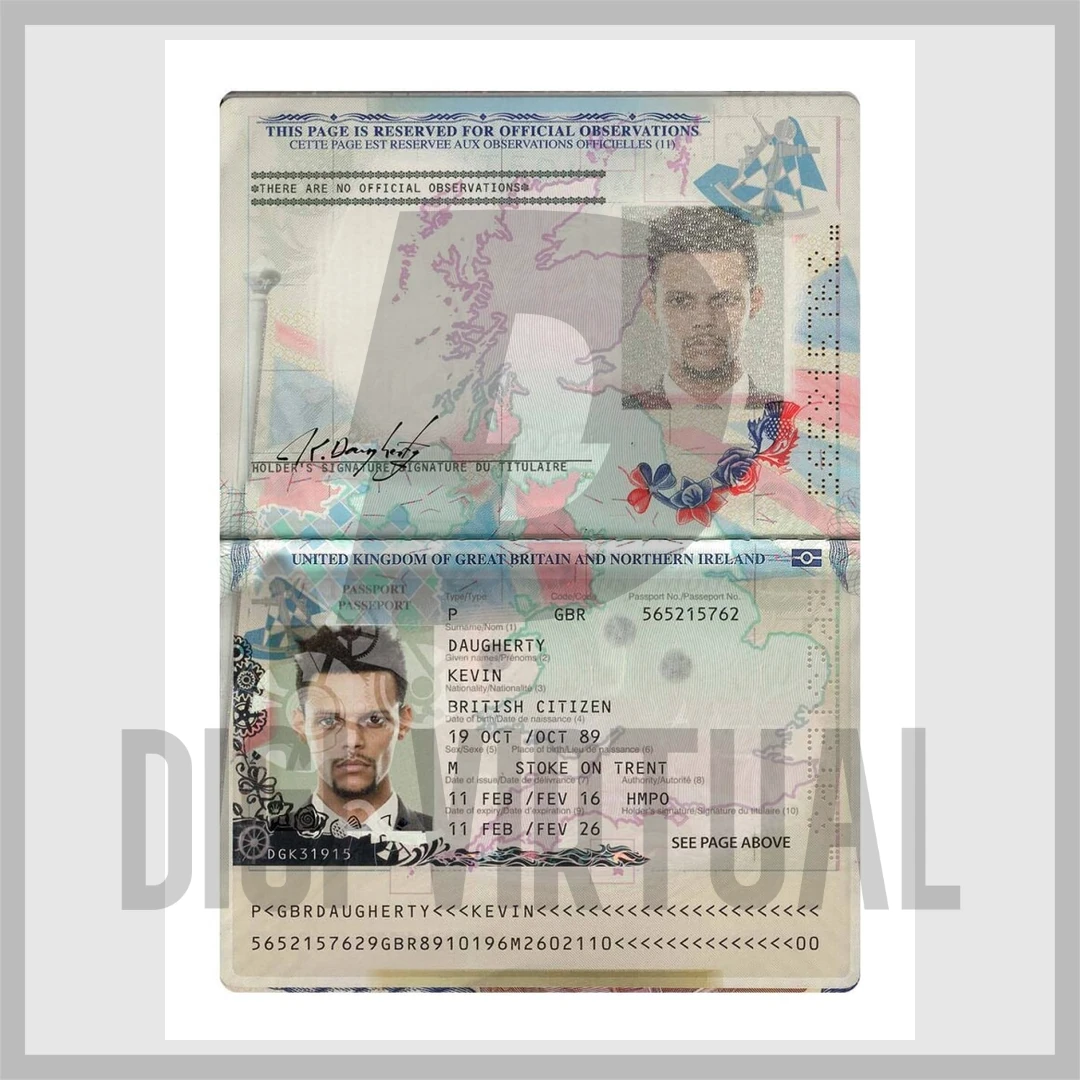 UK passport PSD template preview — 2015 version