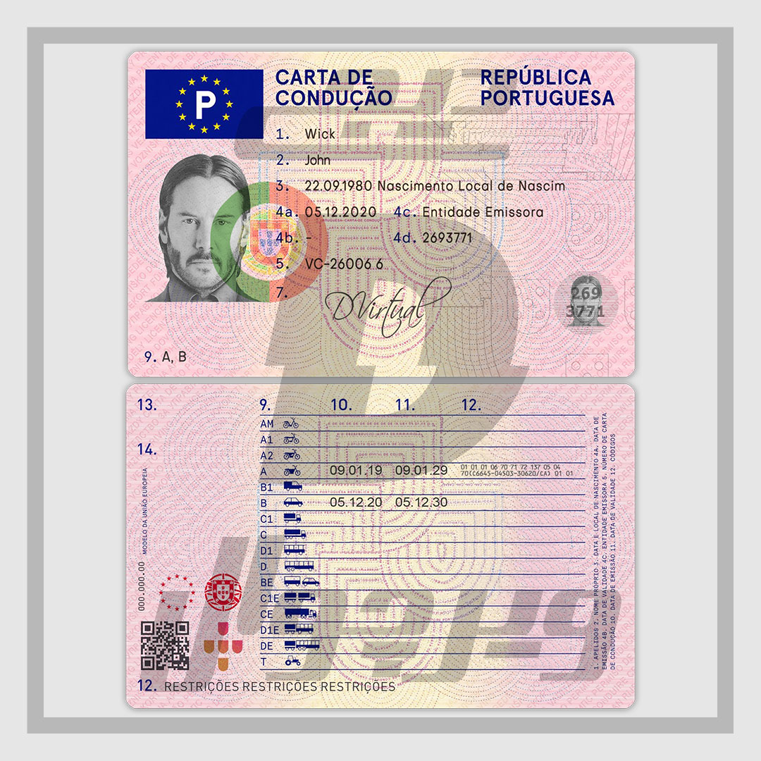 Portugees Rijbewijs — Gelaagde PSD