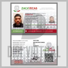 Plantilla de licencia de conducir de México (Zacatecas) — PSD lista para imprimir, totalmente editable