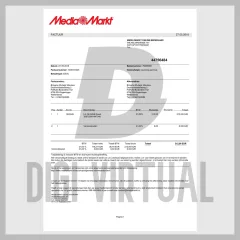 Holland MediaMarkt vásárlási számla sablon — teljesen szerkeszthető PDF