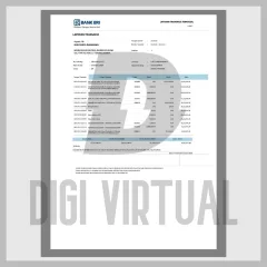 Modelo de extrato bancário do Bank BRI Indonésia — documento Word totalmente editável