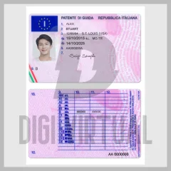 Gói mẫu giấy phép lái xe Ý (PSD) — ba phiên bản V1, V2 và V3 chỉnh sửa được hoàn toàn