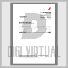 قالب فاتورة هاتف وإنترنت A1 Telekom النمساوية PDF — فاتورة شهرية ألمانية من صفحتين