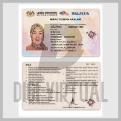 Plantilla de licencia de conducir de Malasia LESEN MEMANDU — PSD totalmente editable + versión escaneada