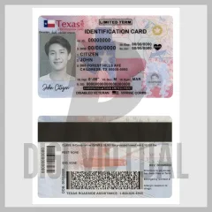 Template ng Katibayan ng Pagkakakilanlan ng Texas USA PSD — Ganap na Nababagong Photoshop File (Harap at Likod)
