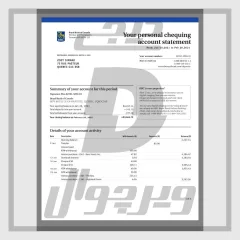 فایل لایه باز صورت حساب بانکی Royal Bank of Canada کانادا — پی‌اس‌دی قابل ویرایش