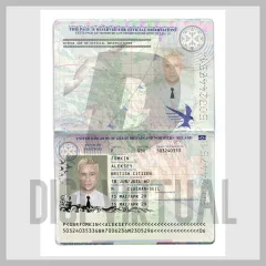 UK passport PSD template preview — old version V1 (1998–2006 classic design)