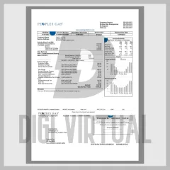 USA イリノイ州 Peoples Gas ガス utility bill Word/PDF テンプレート — 完全編集可能なドキュメント