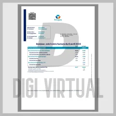 フランス Bouygues 電話料金請求書テンプレート (PDF)