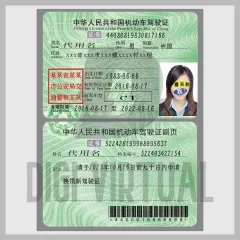 Carné de conducir chino (DNI) — plantilla PSD con capas y dos versiones