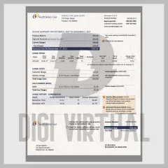 Λογαριασμός αερίου South Jersey Gas Νιου Τζέρσεϊ ΗΠΑ — Πλήρως επεξεργάσιμο PSD