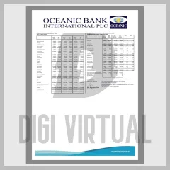 Выписка Oceanic Bank Нигерия — редактируемый PDF шаблон