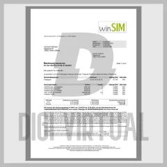 เยอรมัน WinSIM ใบแจ้งหนี้มือถือ — เทมเพลต PDF ที่แก้ไขได้