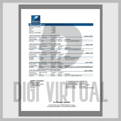 France La Banque Postale Credit Card Statement — Editable Single-Page PDF Template