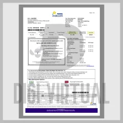 Шаблон мобильного счёта TATA Indicom PDF — полностью редактируемый