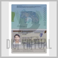 आयरलैंड पासपोर्ट V2 PSD टेम्पलेट — पूर्णतः संपादन योग्य फ़ोटोशॉप फ़ाइल