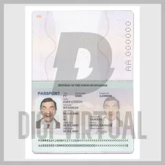 Mẫu hộ chiếu Myanmar — tệp PSD chỉnh sửa hoàn toàn dành cho Photoshop
