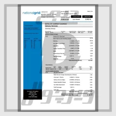قبض برق و گاز شرکت NationalGrid آمریکا و انگلستان — فایل لایه باز قابل ویرایش