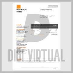 Frankrike Orange mobilregning PDF-mal — 2 versjoner (Forfait 130 Go 5G + Open Up 220 Go 5G)