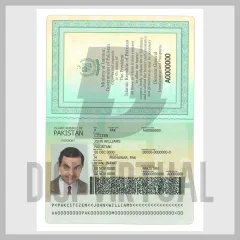 Pakistanskt pass lagerfil — helt redigerbar PSD