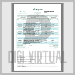 Saudi National Bank (SNB) bankkontoutskrift — redigerbar PDF-mal