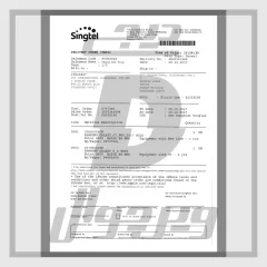 فایل لایه باز فاکتور Singtel سنگاپور (PDF کاملاً قابل ویرایش)
