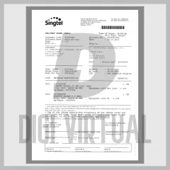 Șablon de factură de telecomunicații Singtel din Singapore — PDF complet editabil