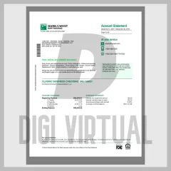 USA Bank of the West Výpis z Účtu — Upravitelná PDF Šablona
