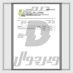 قالب فاکتور خرید اپل DollarFulfillment آمریکا PDF — کاملاً قابل ویرایش