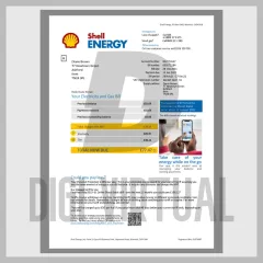 Modelo de fatura de energia Shell Energy do Reino Unido — PDF editável