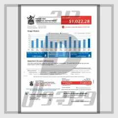 فایل لایه باز قبض آب و فاضلاب DWSD دیترویت میشیگان آمریکا (PDF کاملاً قابل ویرایش)