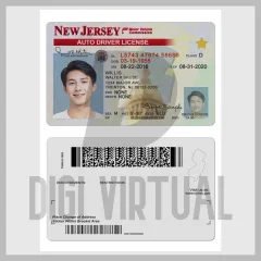 Modello patente di guida USA New Jersey PSD — versione V2 modificabile