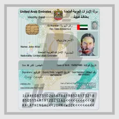 Carte d'identité des Émirats arabes unis — PSD en calques