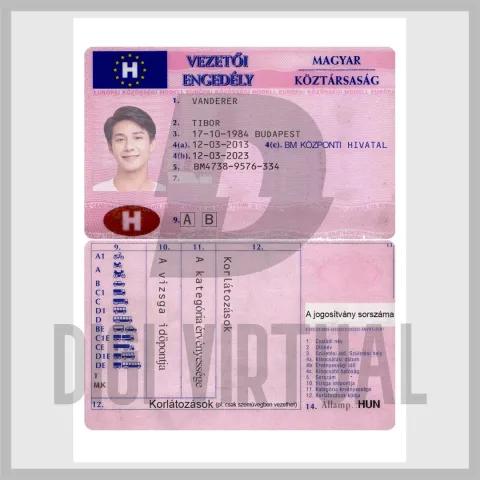 Угорські водійські права V1 — редагований PSD-шаблон