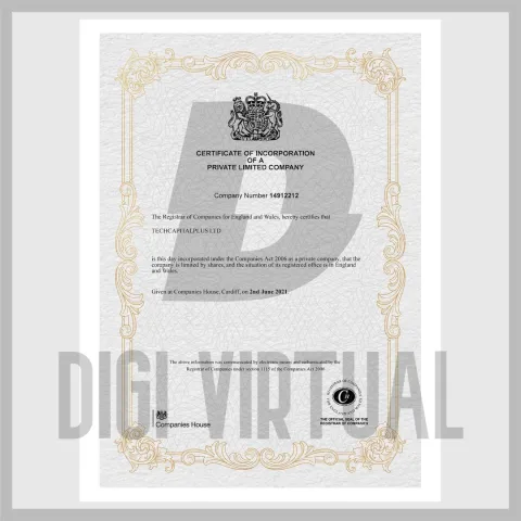 Свидетельство о регистрации компании Великобритании PDF-пакет (V1 + V2) — редактируемый PDF-шаблон