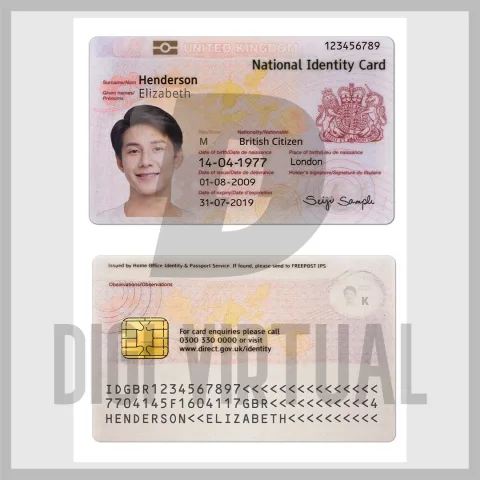 Modelo de Cartão de Identidade UK (PSD)